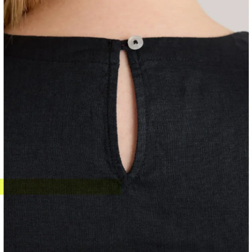 Quince 100% European Linen Tank Black Casual Minimalist Summer Spring Size 3X - Picture 2 of 6